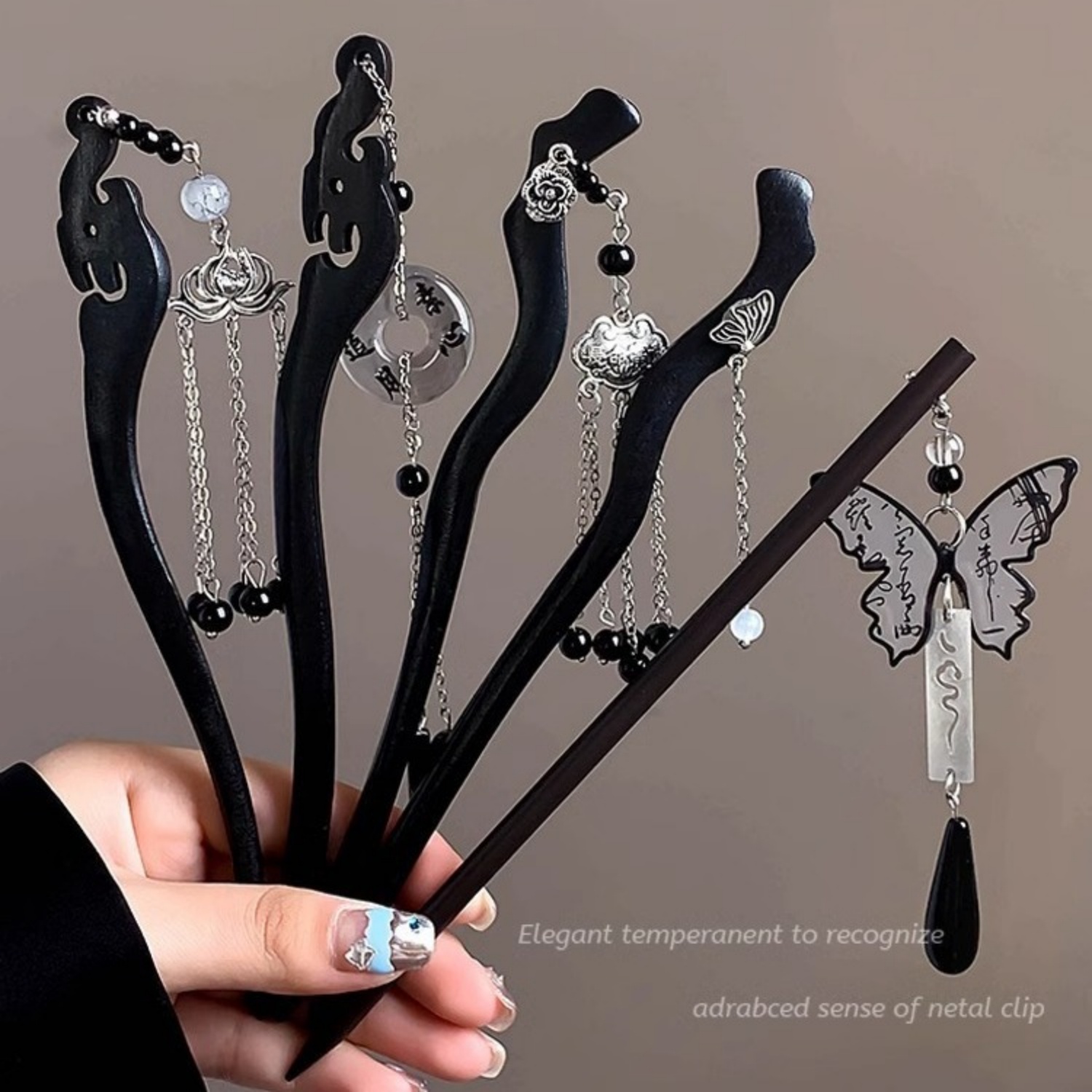 Hair Fork Stick - Light Luxury Wooden Tassel Hairpin For