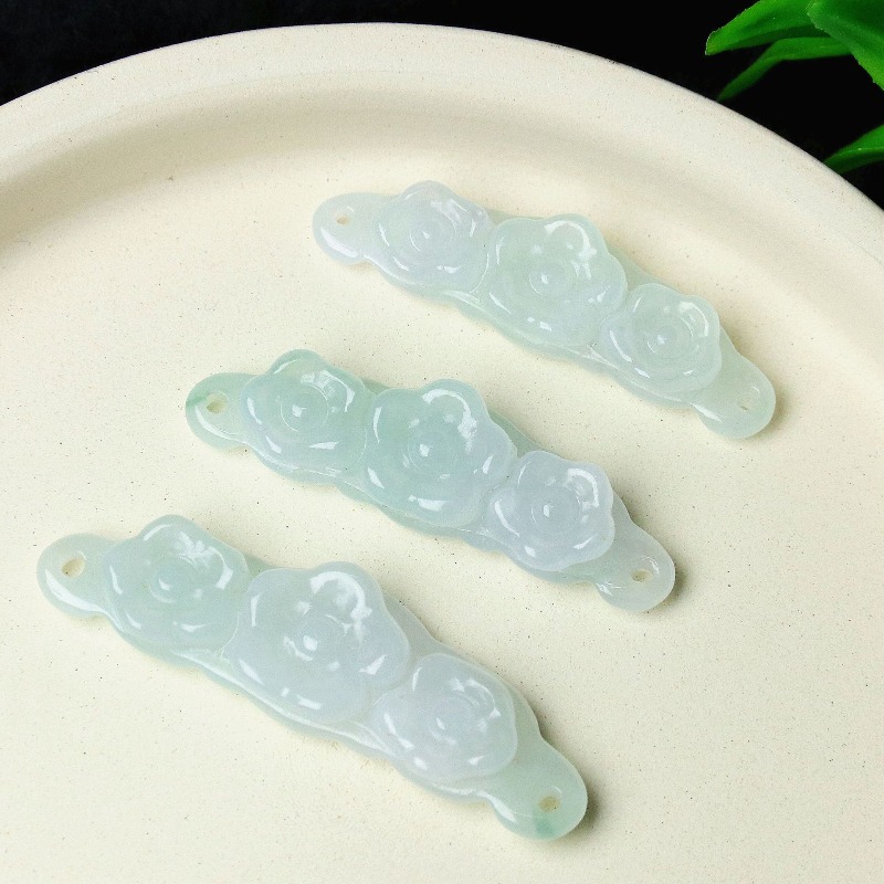 Women Accessories To Gift - 1pc Natural Jadeite Emerald Flower Hand