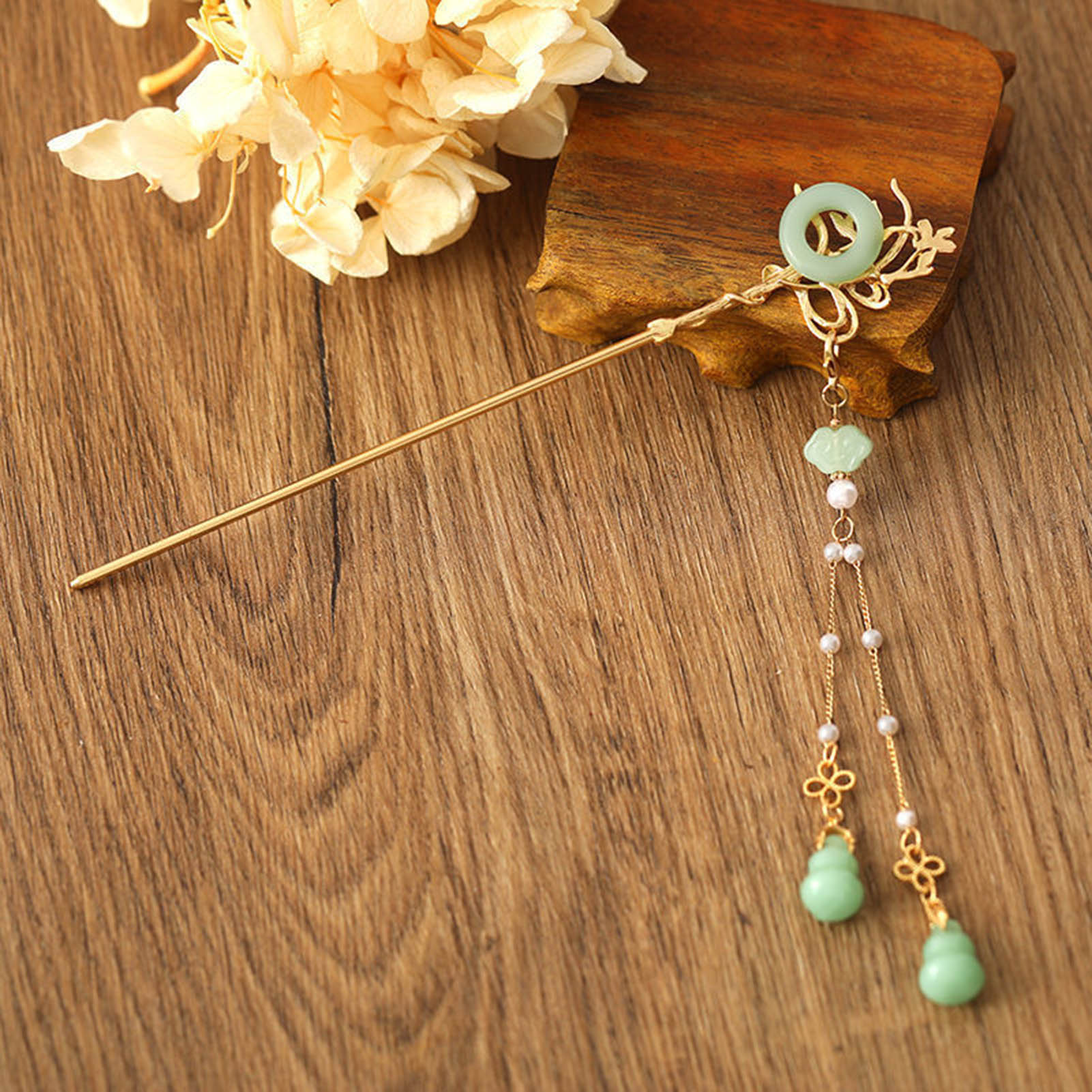 Hair Fork Stick - Chinese Style Glass Hairpin For Women