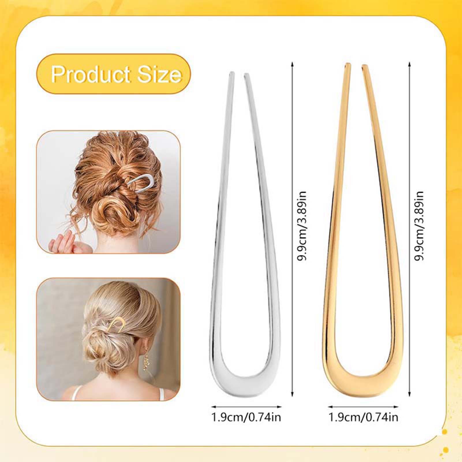 French U Shaped Hair Pins Vint - Hair Fork Stick 评论和价格