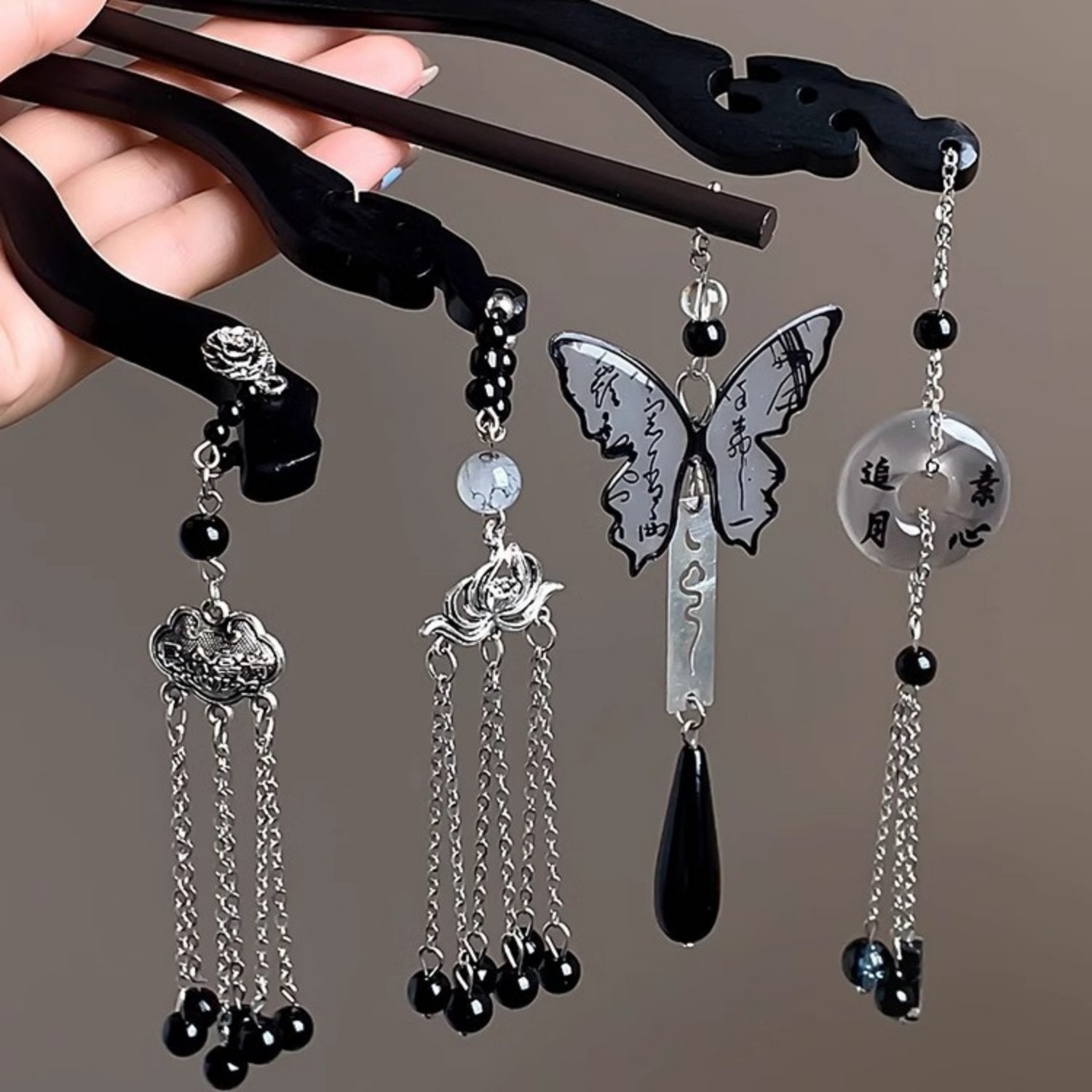 Light Luxury Wooden Tassel Hai - Hair Fork Stick 评论和价格