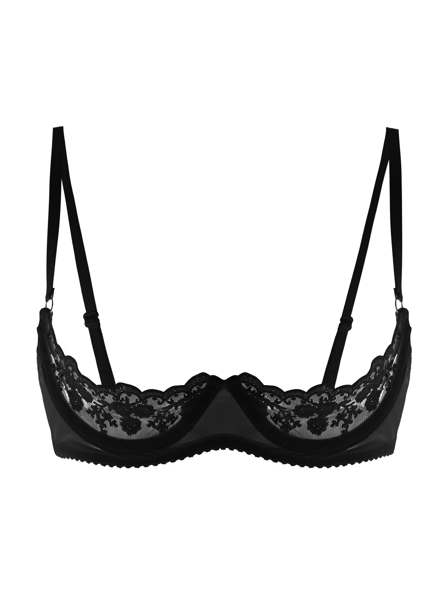Women Sexy Open Cups Bra Sheer - Woman Accessory 评论和价格