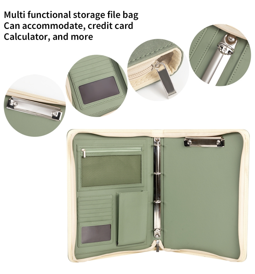 New A4 Zippered Padfolio Folde - Women Accessories Online 评论和价格