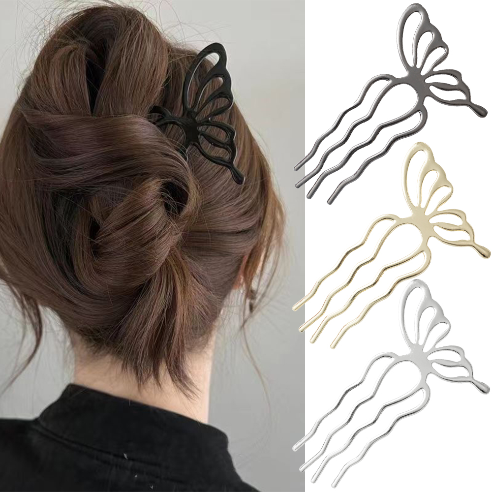 Korean Butterfly U Shape Hair  - Hair Fork Stick 评论和价格