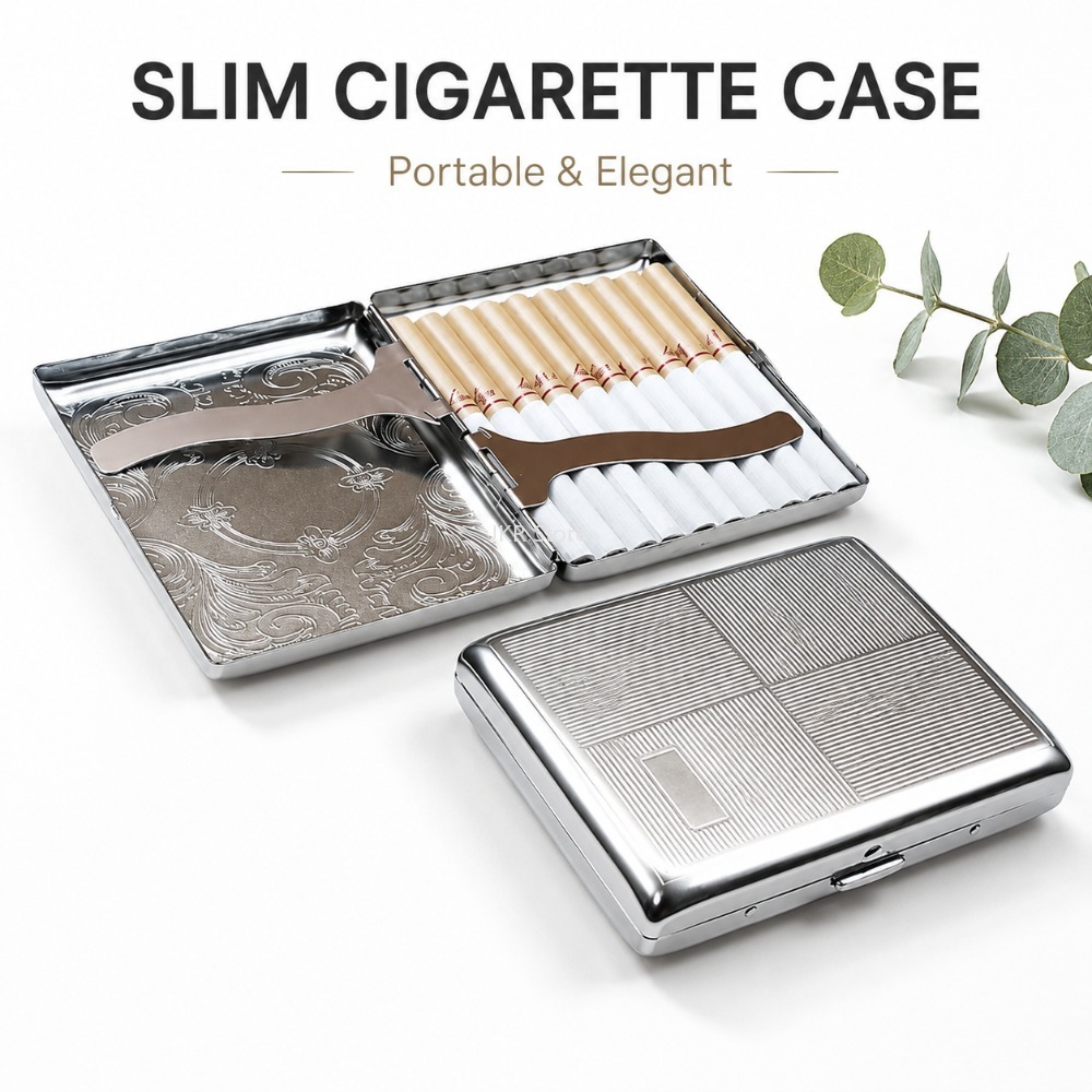 Stainless Steel Cigarette Box  - Woman Accessory 评论和价格