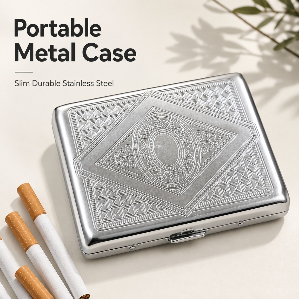 Stainless Steel Cigarette Box  - Woman Accessory 评论和价格