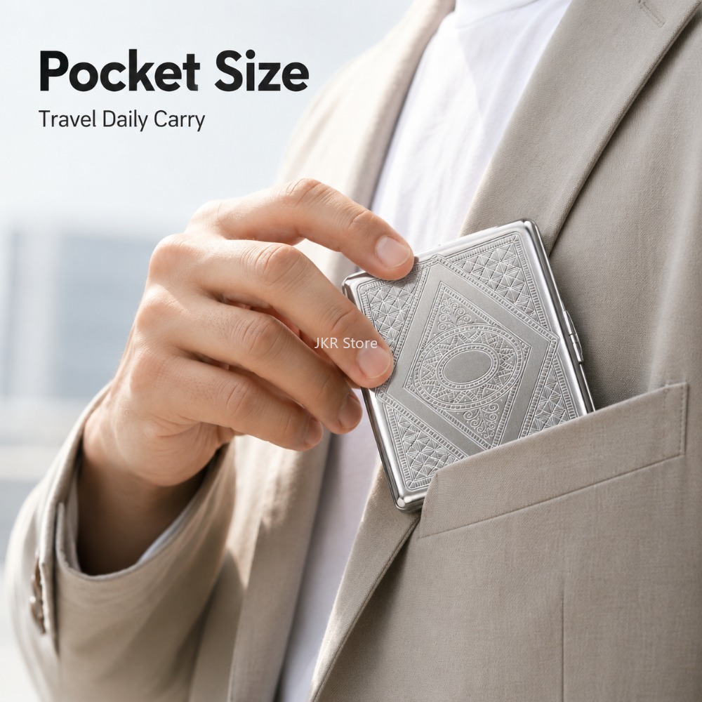 Stainless Steel Cigarette Box  - Woman Accessory 评论和价格