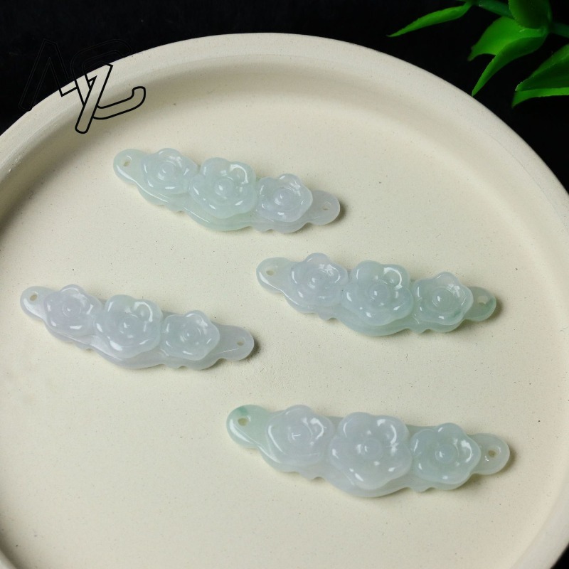 1pc Natural Jadeite Emerald Fl - Women Accessories To Gift 评论和价格