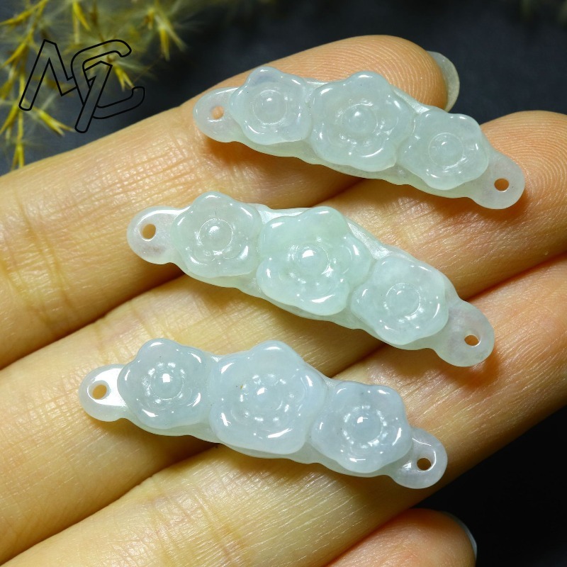 1pc Natural Jadeite Emerald Fl - Women Accessories To Gift 评论和价格