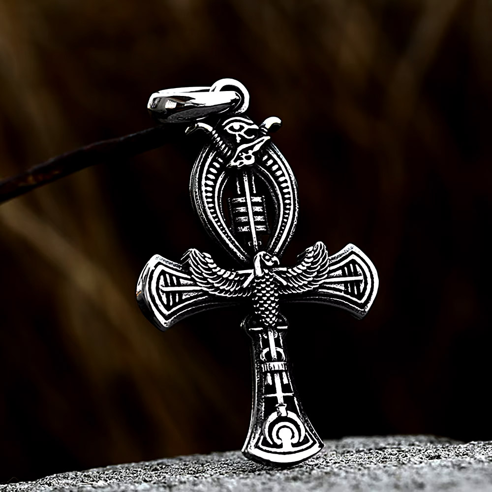 Retro Eagle Ankh Cross Stainle - Women'S Eagles Accessories 评论和价格