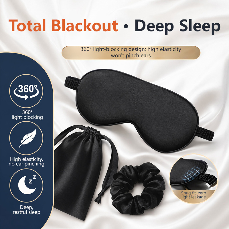 Silk Eye Mask 3Pcs Set Light B - Women'S Accessories For Suit 评论和价格