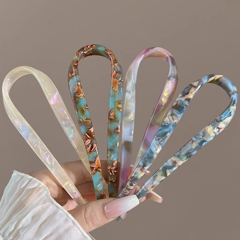 U-Shaped Hair Sticks Acetate A - Hair Fork Stick 评论和价格