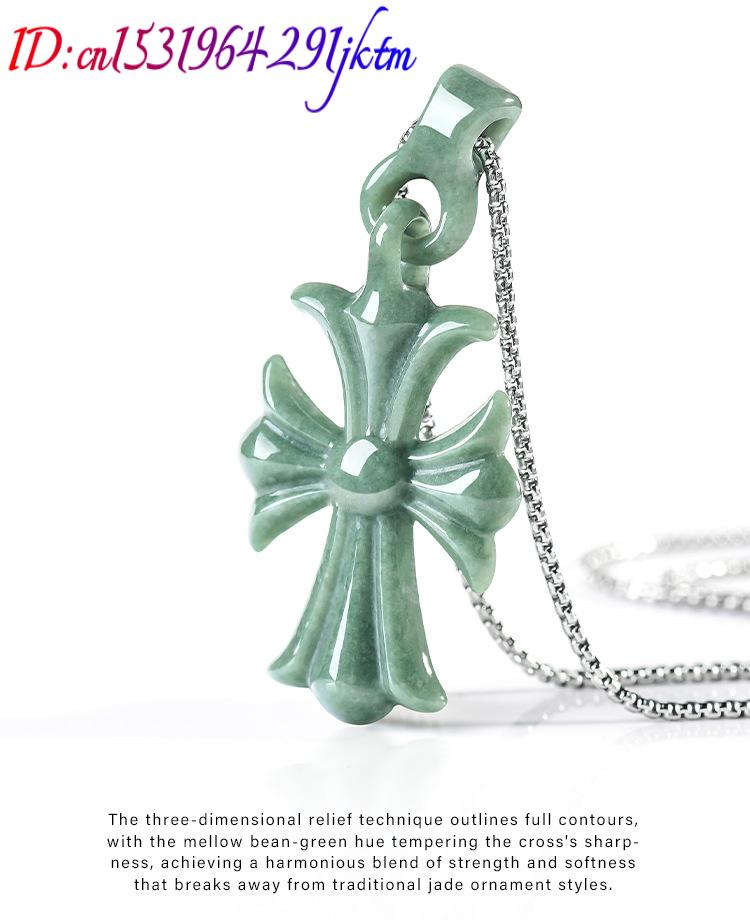 Natural Burmese Jadeite Cross  - Women Accessories To Gift 评论和价格