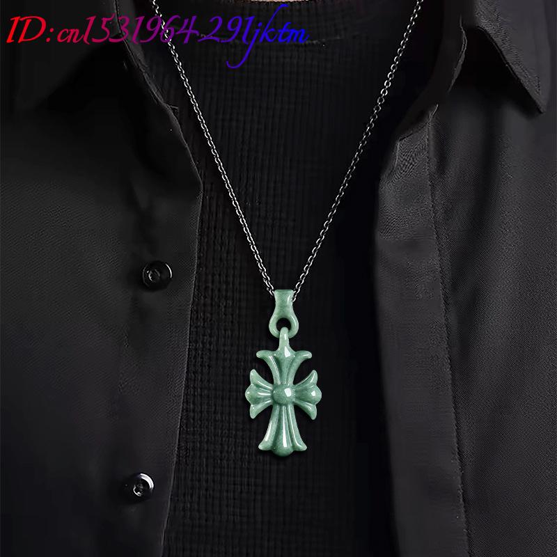 Natural Burmese Jadeite Cross  - Women Accessories To Gift 评论和价格