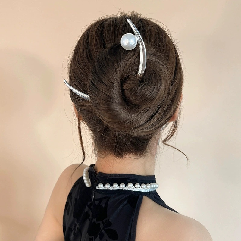 Pearl Hair Stick Crescent Moon - Hair Fork Stick 评论和价格