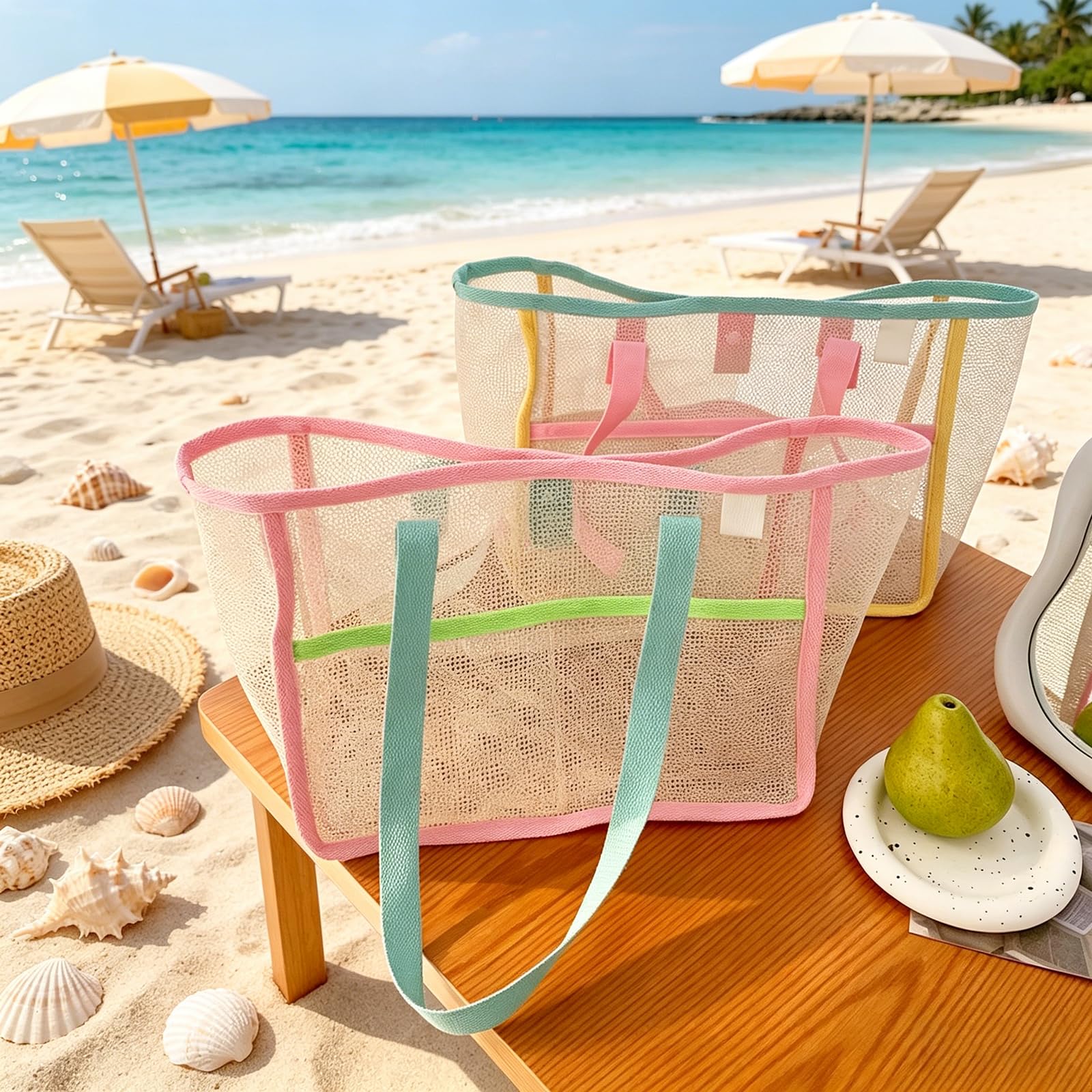 Beach Bags for Women Colorful  - Woman Accessory 评论和价格