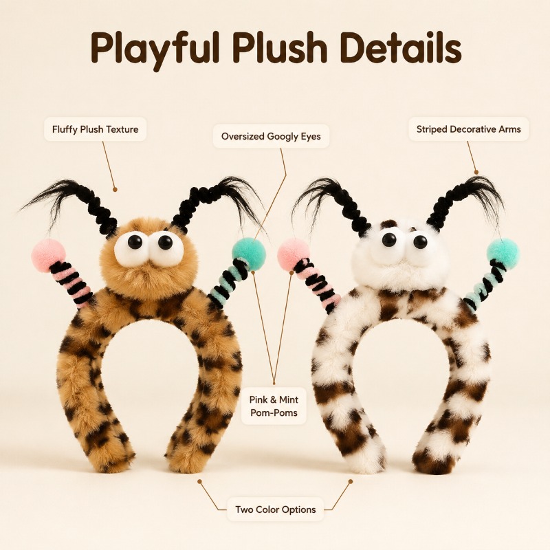 Cute Fluffy Monster Eye Hairba - Women Accessories Online 评论和价格