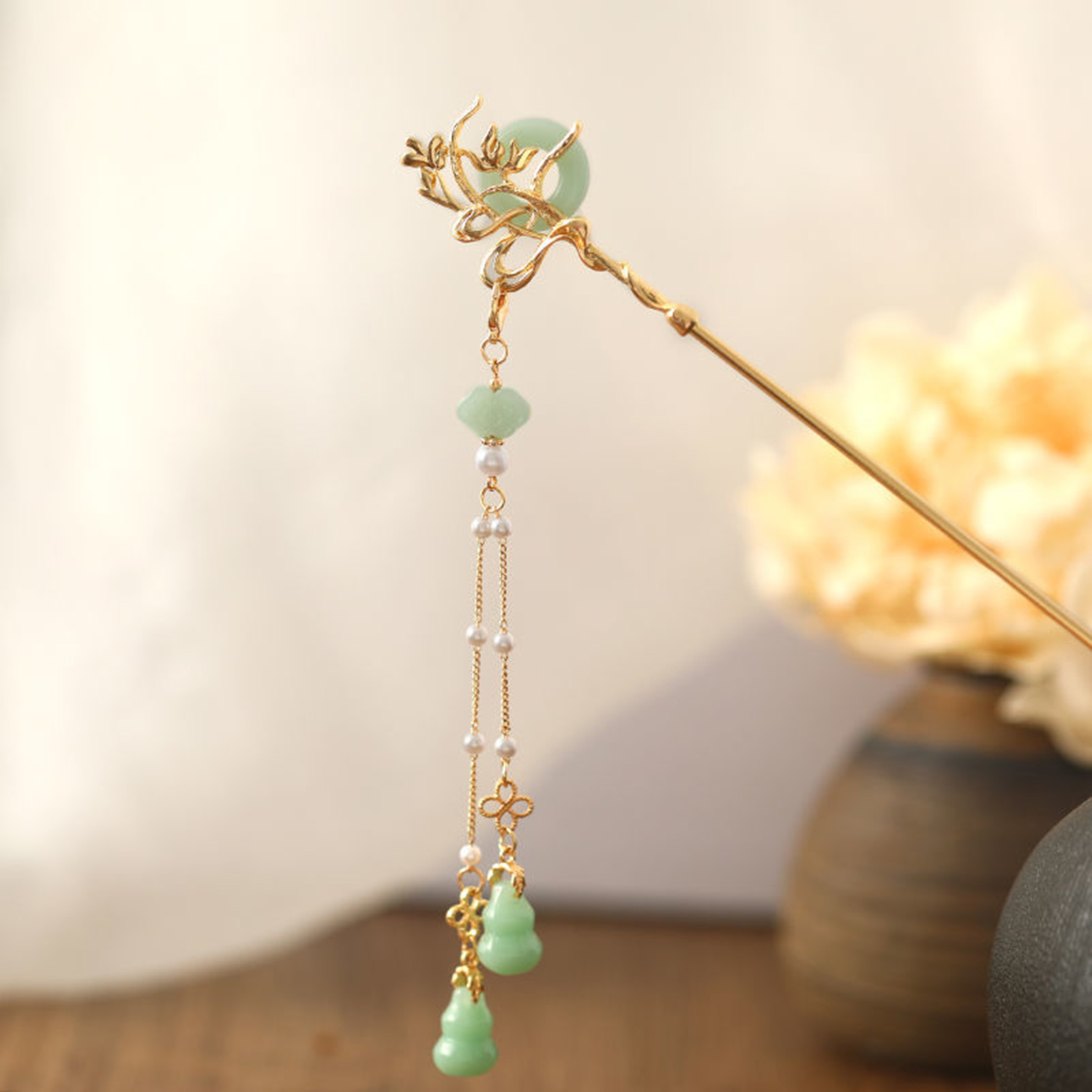 Chinese Style Glass Hairpin Fo - Hair Fork Stick 评论和价格