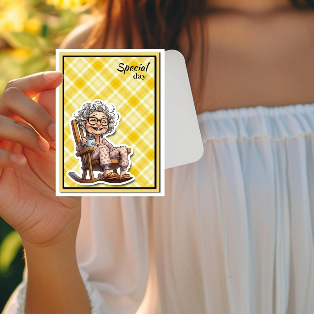Smiling Old Lady Clear Stamps  - Women Accessories Clearance 评论和价格