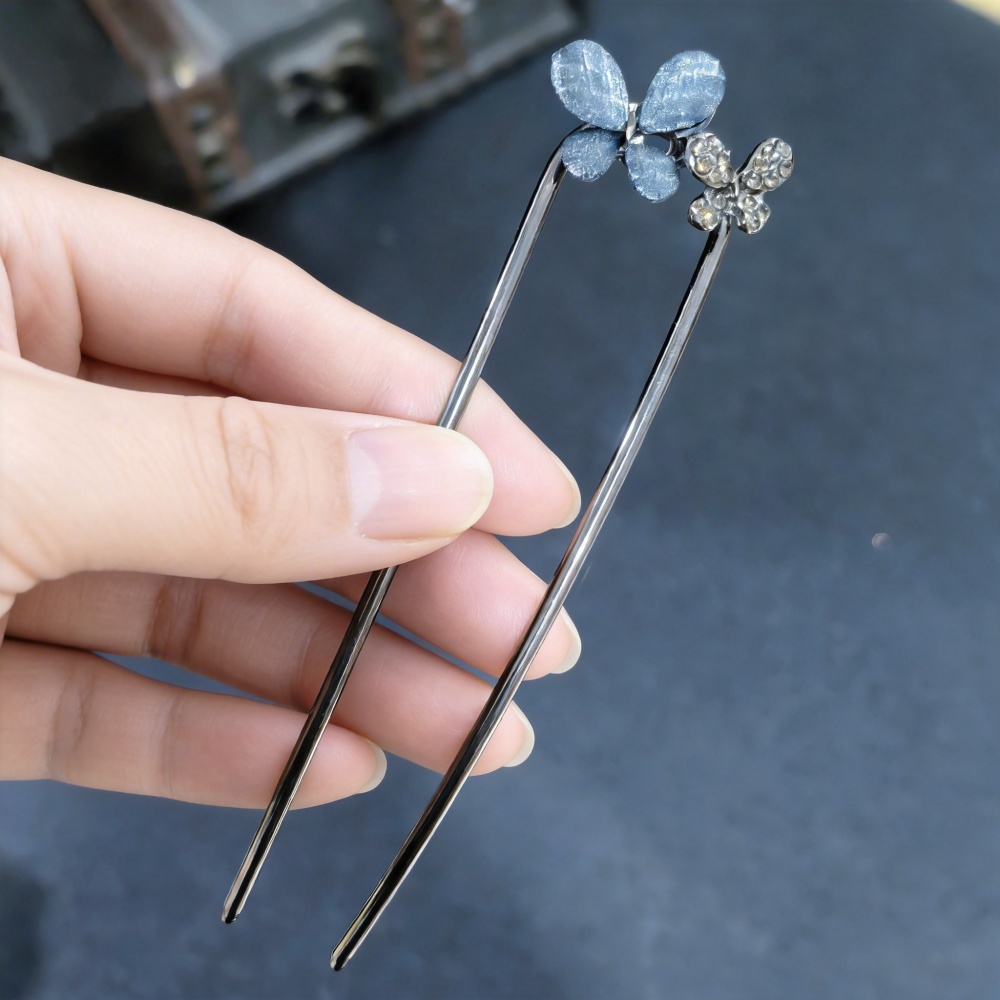 Vintage Floral Butterfly Hair  - Hair Fork Stick 评论和价格