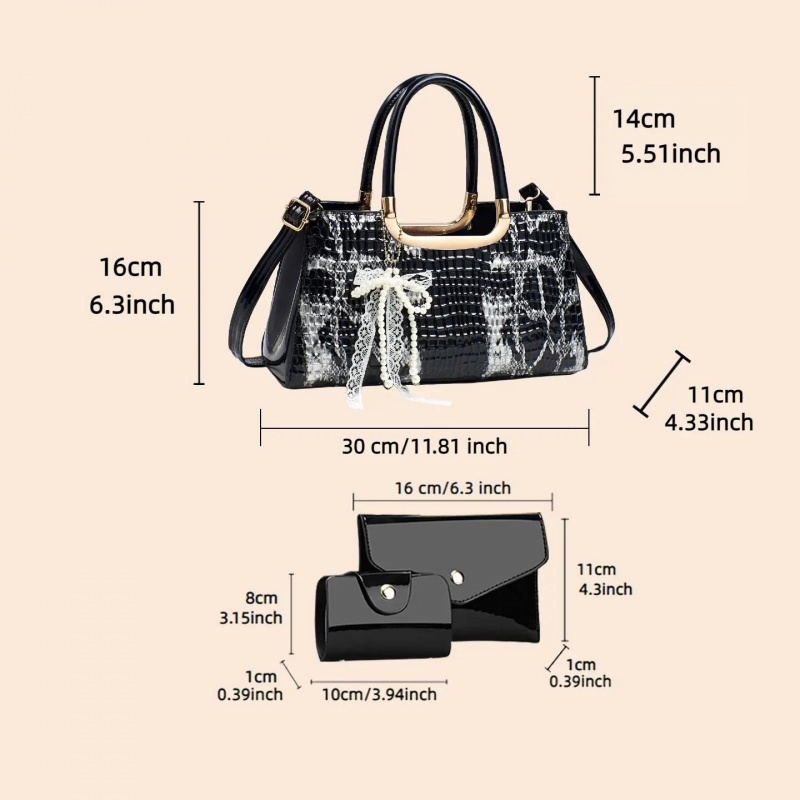 Women's Handbag Set, Crocodile - Women Accessories To Gift 评论和价格