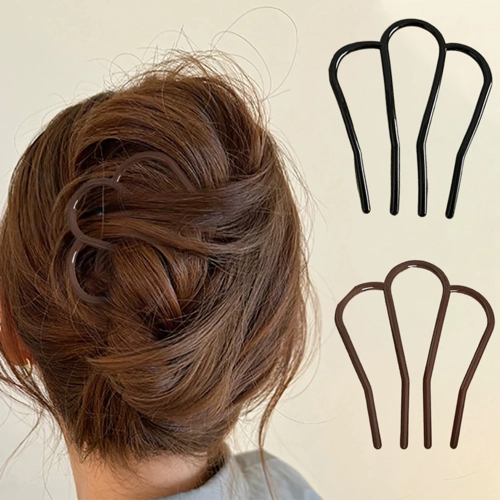 Elegant Soft Acrylic U-Shape H - Hair Fork Stick 评论和价格